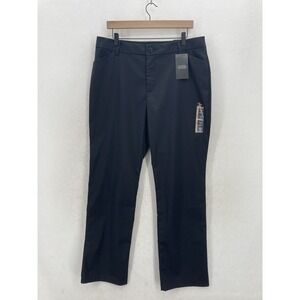 Lee Pants Womens 14 Medium Black Straight Leg Wrinkle Free Work Office Classic